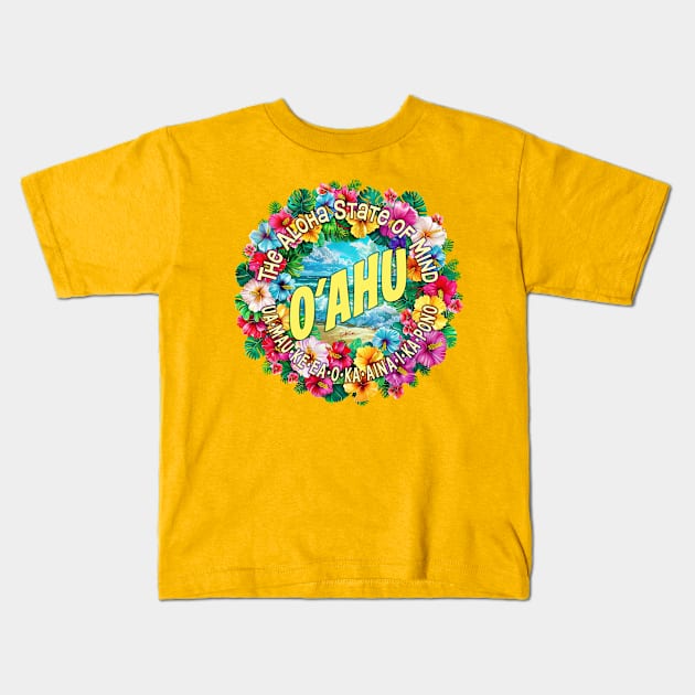 Oahu, Hawaii Kids T-Shirt by jcombs